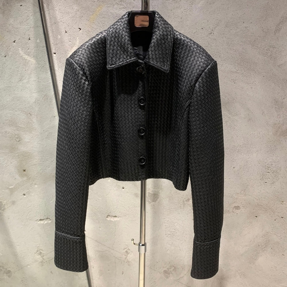 Maia woven leather jacket