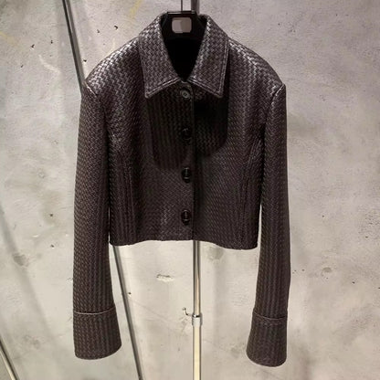 Maia woven leather jacket