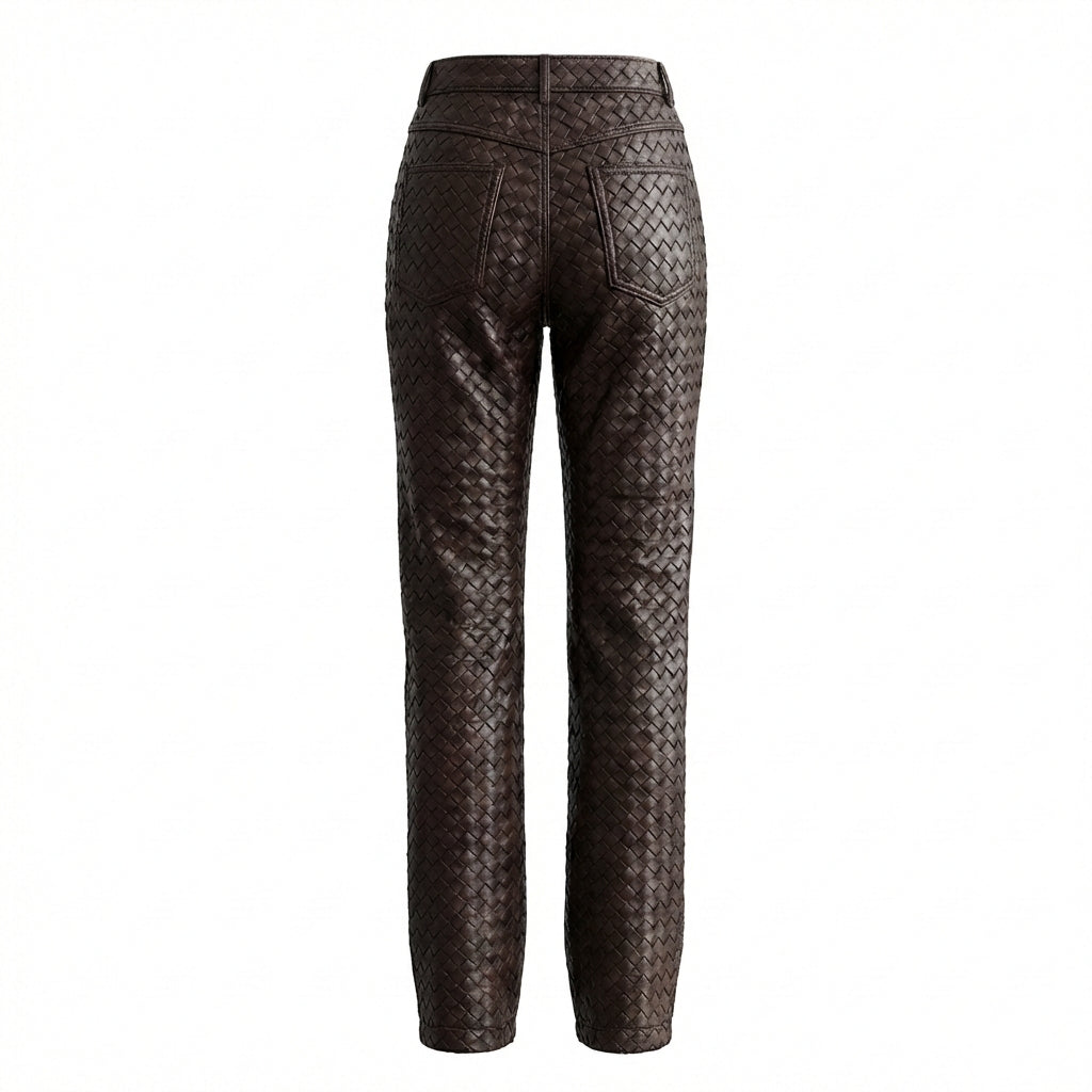 Maia woven leather trousers - Pre Order