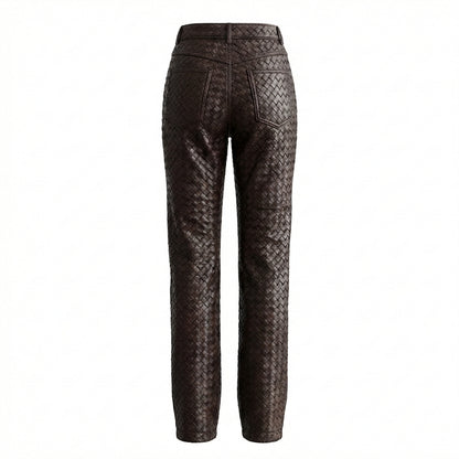 Maia woven leather trousers - Pre Order
