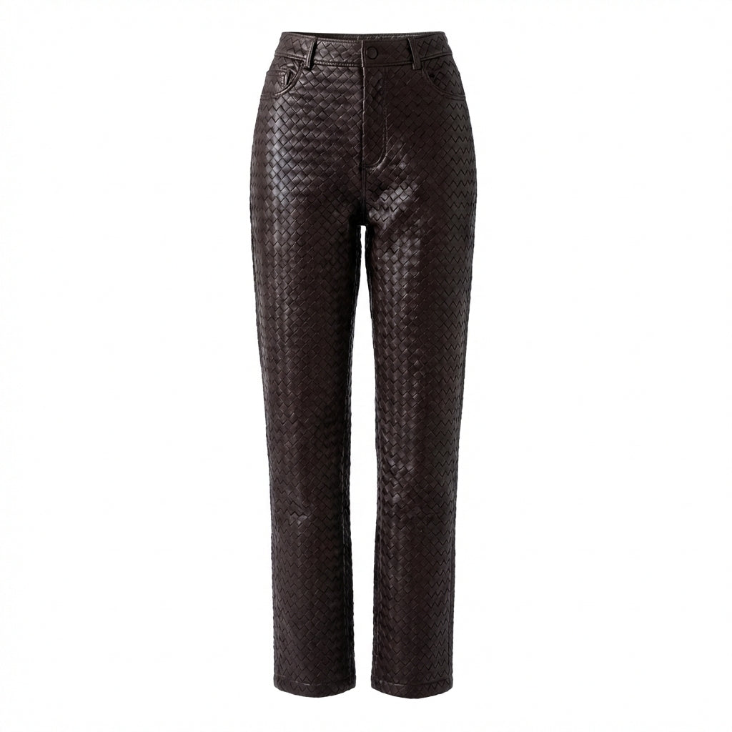 Maia woven leather trousers - Pre Order