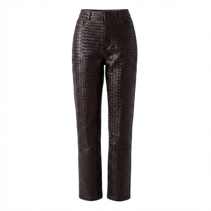 Maia woven leather trousers - Pre Order