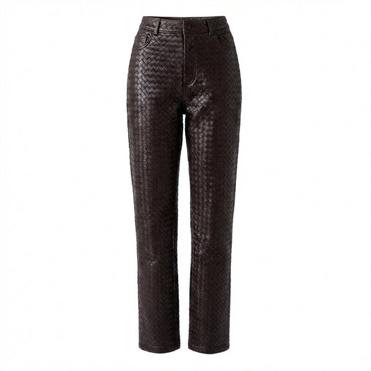 Maia woven leather trousers - Pre Order