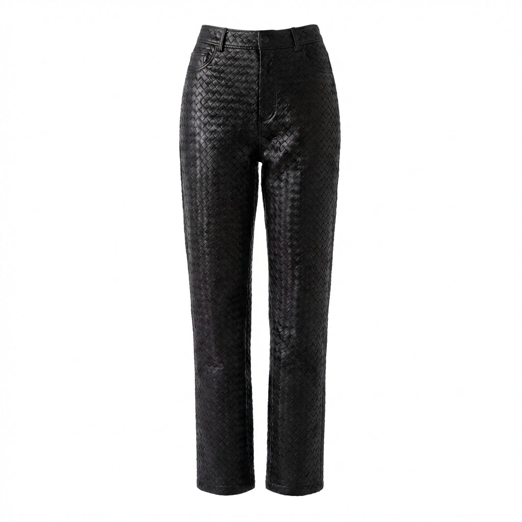 Maia woven leather trousers - Pre Order