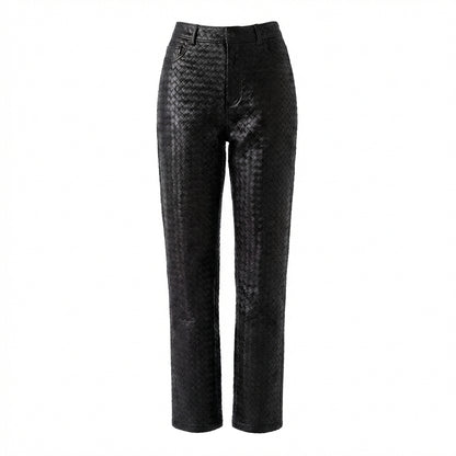 Maia woven leather trousers - Pre Order
