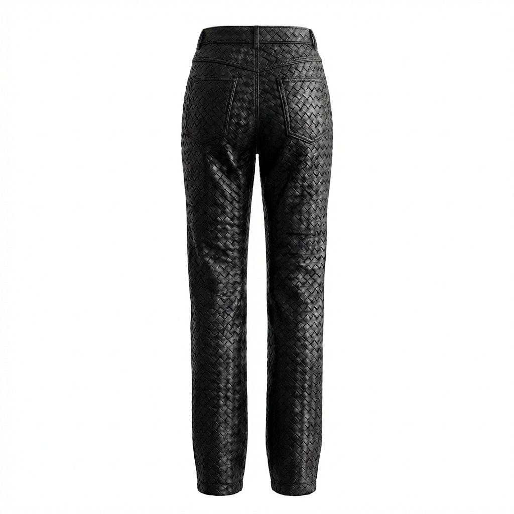 Maia woven leather trousers - Pre Order